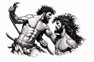 David and Goliath tattoo design idea