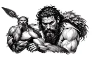 David and Goliath tattoo design idea