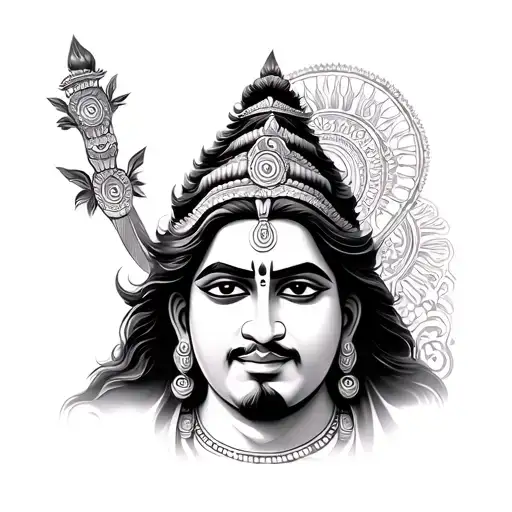 Rudra and Sri Rama tattoo design idea