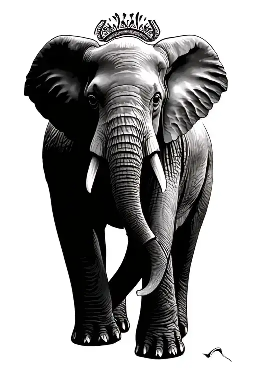 African Elephant tattoo design idea