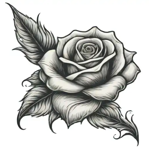 fire fighting rose  tattoo design idea
