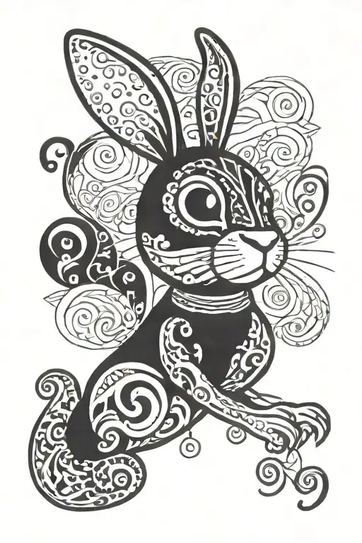 rabit year 1999 written vertically tattoo design idea