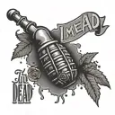 Grenade Pin with text "Im Dead" tattoo design idea