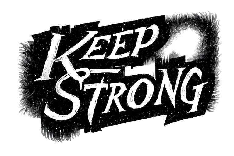 “Keep Strong” Written Words tattoo design idea