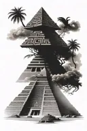 aztec pyramid tattoo design idea