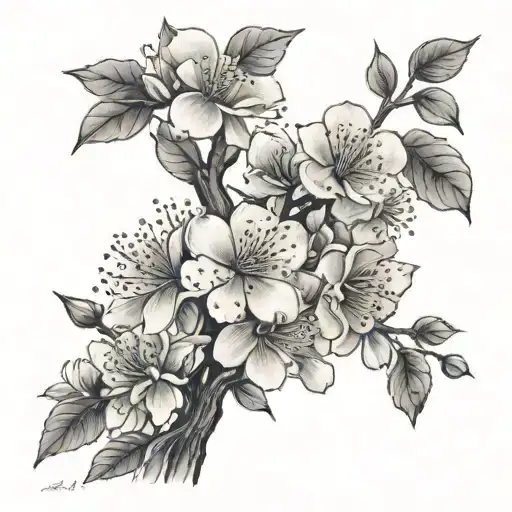 My sisters names Krishauna with a cherry blossom tree tattoo design idea