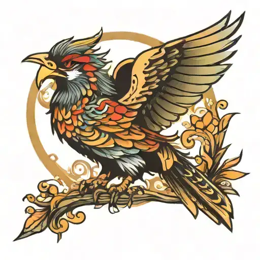 Fenix bird tattoo design idea