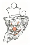 a clown smoking a blunt spinning the world on his finger like a basketball tattoo design idea