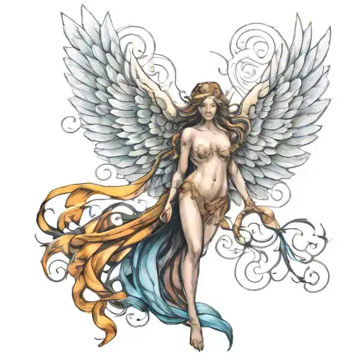 seraphim angel tattoo design idea