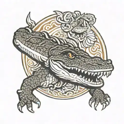 Florida state aligator tattoo design idea