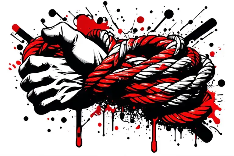 rope design that wraps around cuff of wrist.  tattoo design idea