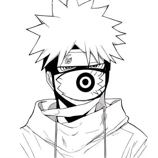 Kakashi hatake cool pose with sharingan eye tattoo design idea