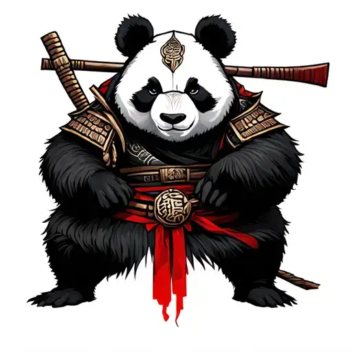 Samurai Panda tattoo design idea