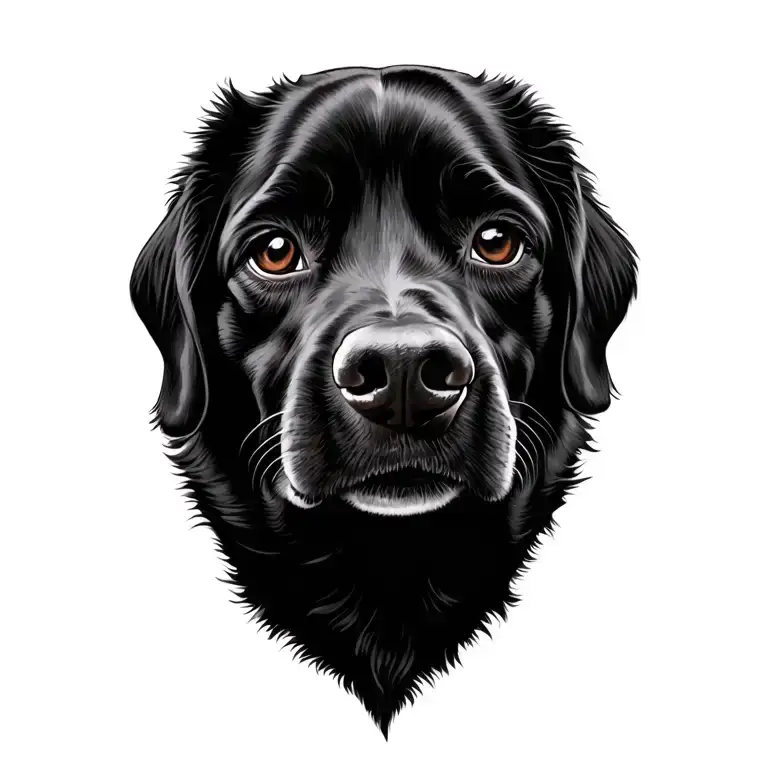 dog face in pawprint tattoo design idea