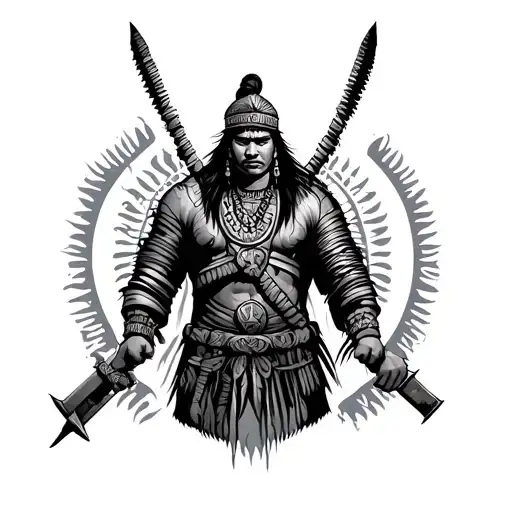Filipino tribal warrior medic tattoo design idea