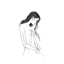 a girl that has suffered a lot from love and feels alone tattoo design idea