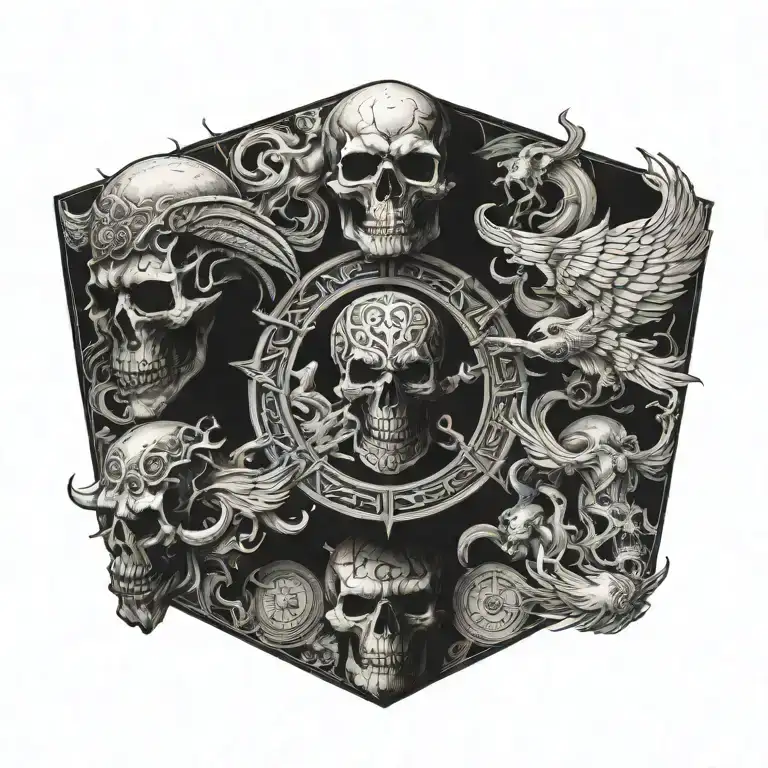 heaven vs hell tattoo design idea