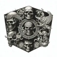 heaven vs hell tattoo design idea