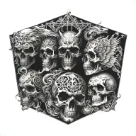 heaven vs hell tattoo design idea