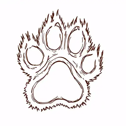 Design me a Dog paw fineline tattoo, with a pretty “W” inside make it as a memory  tattoo design idea