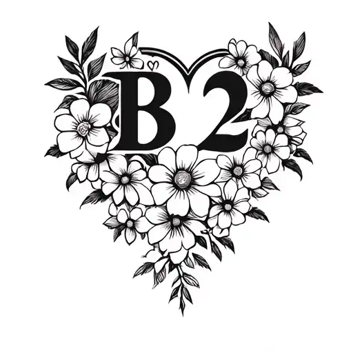 B2 Bomber with flowers and hearts surrounded tattoo design idea