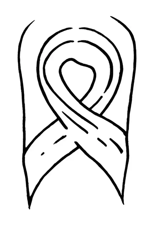 organ donation ribbon with kidney bean inside representing tattoo design idea
