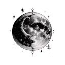 Gothic Moon tattoo design idea