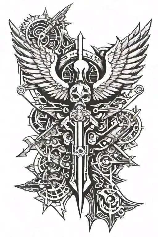 Warhammer 40k Dark Angels tattoo design idea