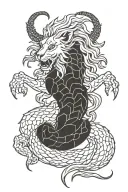 lion scorpion god tattoo design idea