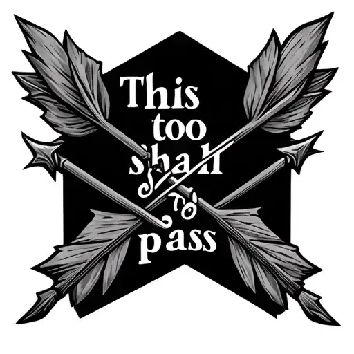 two arrows "this too shall pass" tattoo design idea