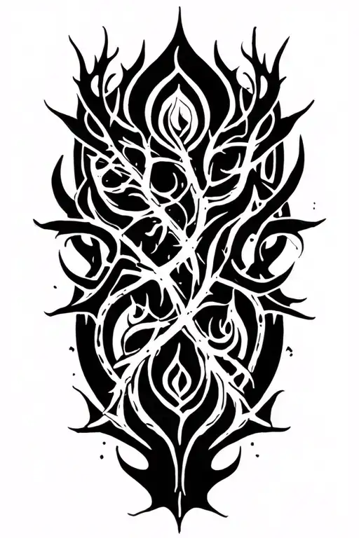 nouveau design, thorns, tribal inspired, vines tattoo design idea