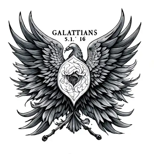 "galatians 5:16" text tattoo design idea