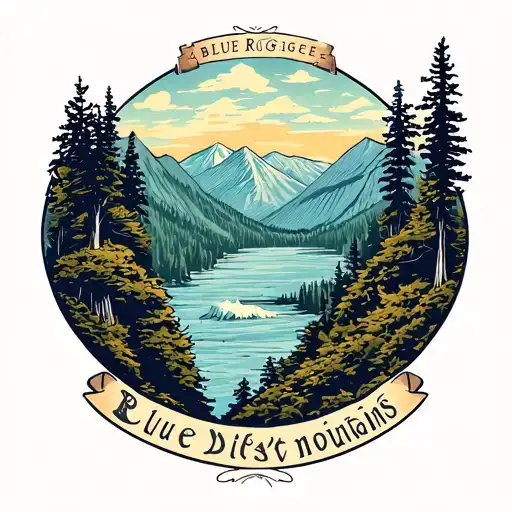 Blue Ridge Mountains tattoo design idea
