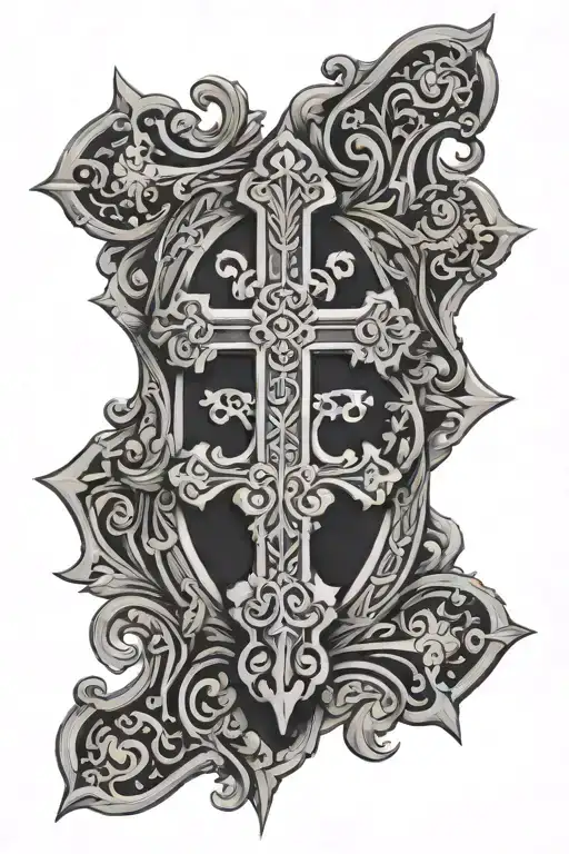 orthodox cross tattoo design idea