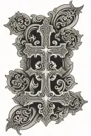 orthodox cross tattoo design idea