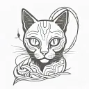 alien cat  basic tattoo design idea