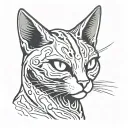 alien cat  basic tattoo design idea