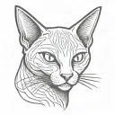 alien cat  basic tattoo design idea