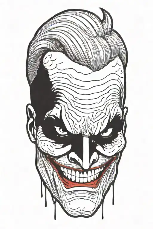 cool  groovy joker cartoon style tattoo design idea