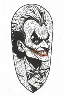 cool  groovy joker cartoon style tattoo design idea