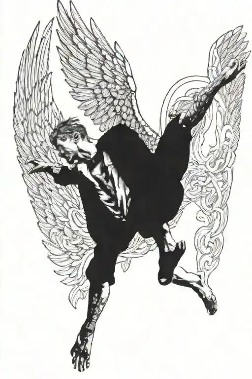 icarus falling from the sky tattoo design idea