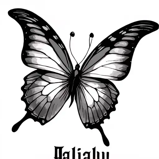 "Aaliyah" butterfly tattoo design idea