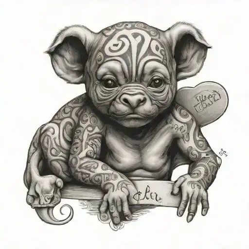 first born child with name Rúben tattoo design idea