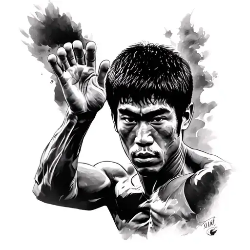 Bruce Lee tattoo design idea