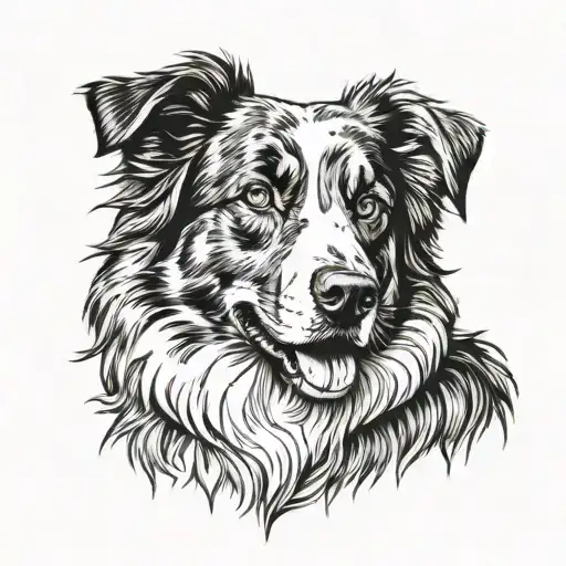 Australian Shepherd dog tattoo design idea