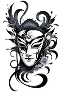 kabuki mask tattoo design idea