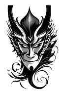kabuki mask tattoo design idea