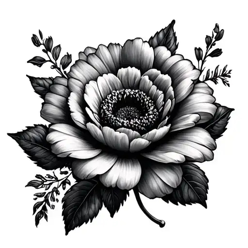 August And March Birth Flower tattoo design idea