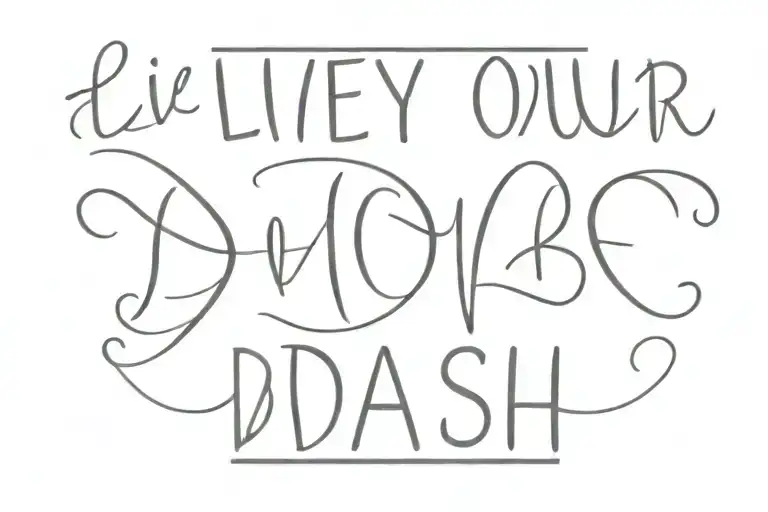 the phrase "live your dash" with "1951" tattoo design idea