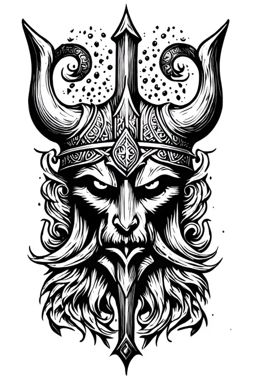 danish Viking symbol surrounded tattoo design idea